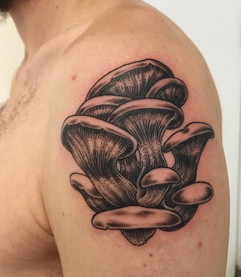 30 Elegant Oyster Mushroom Tattoos for Your Inspiration