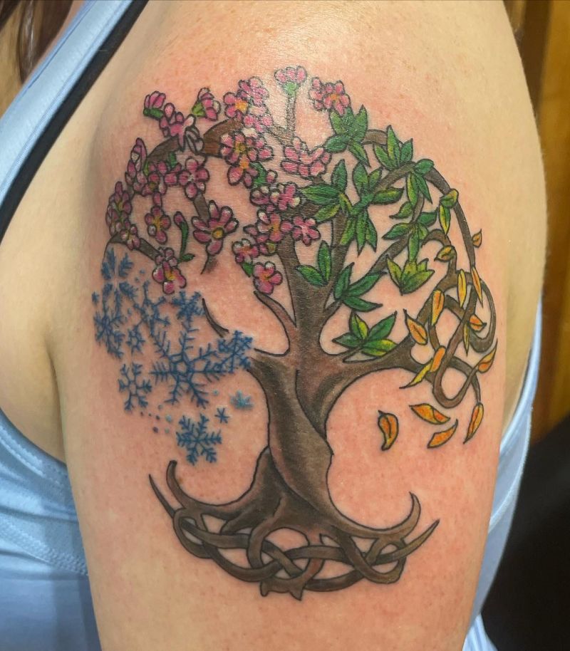 30 Pretty Four Seasons Tattoos You Must Love