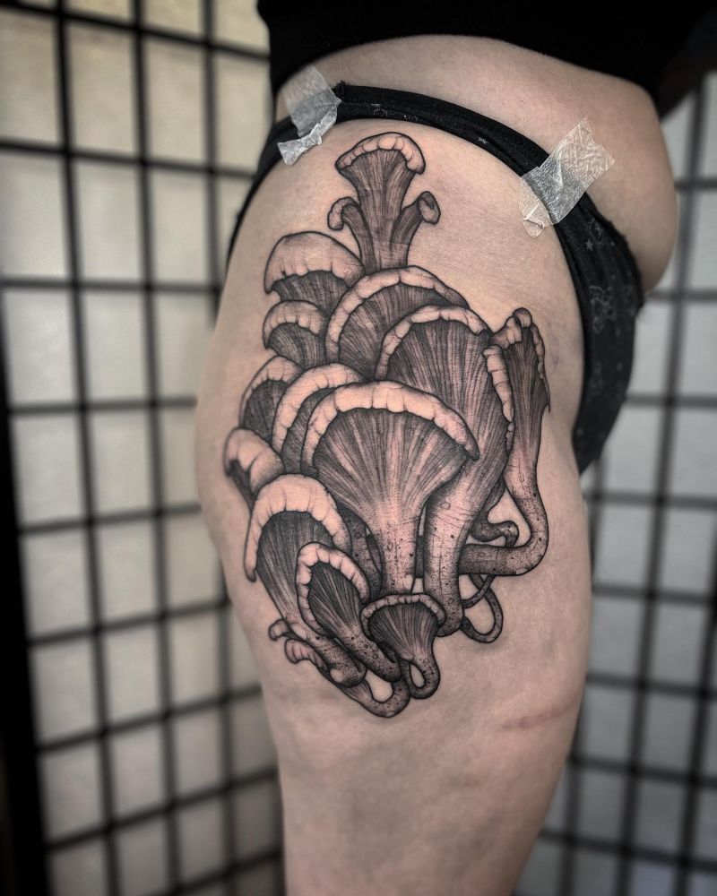 30 Elegant Oyster Mushroom Tattoos for Your Inspiration