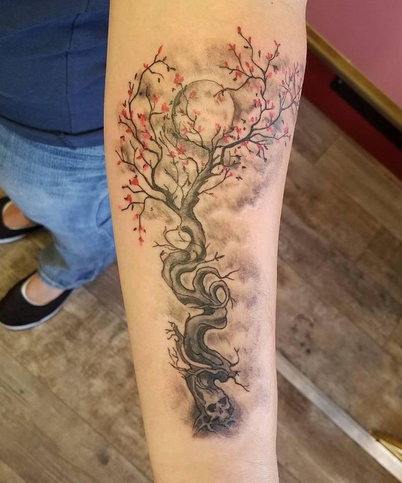 30 Dark Skull Tree Tattoos That Give You Different Feeling