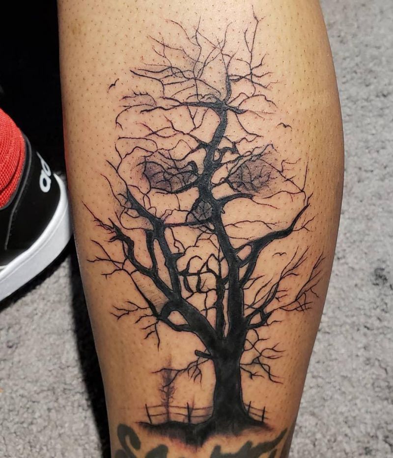 30 Dark Skull Tree Tattoos That Give You Different Feeling