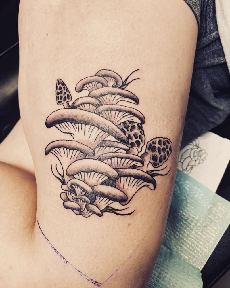 30 Elegant Oyster Mushroom Tattoos for Your Inspiration