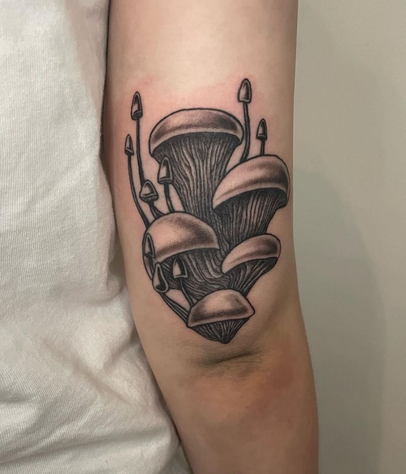 30 Elegant Oyster Mushroom Tattoos for Your Inspiration