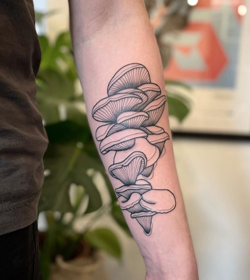 30 Elegant Oyster Mushroom Tattoos for Your Inspiration