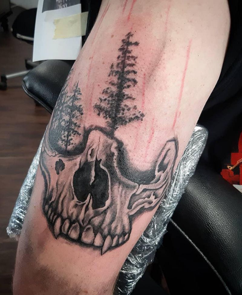 30 Dark Skull Tree Tattoos That Give You Different Feeling