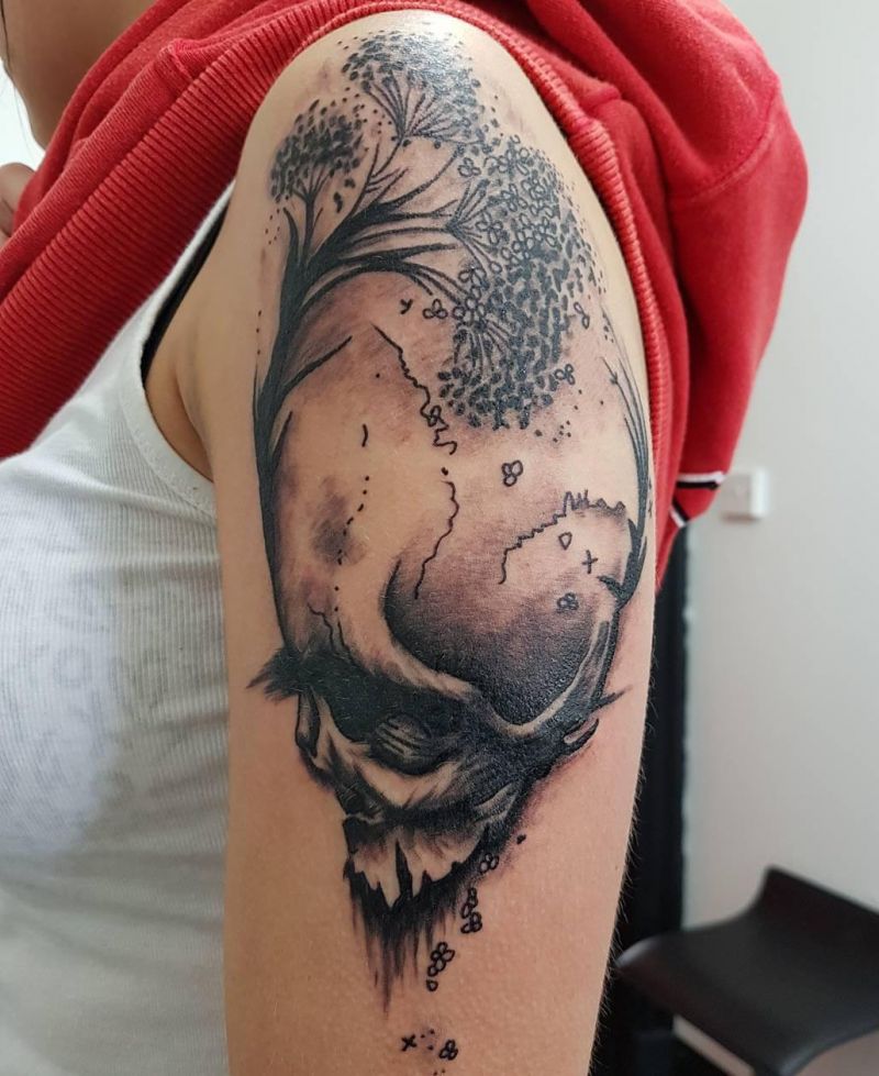 30 Dark Skull Tree Tattoos That Give You Different Feeling