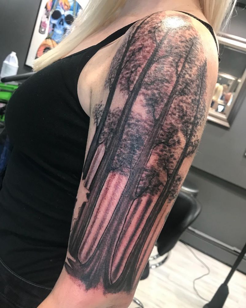 30 Great Sequoia Tree Tattoos to Inspire You