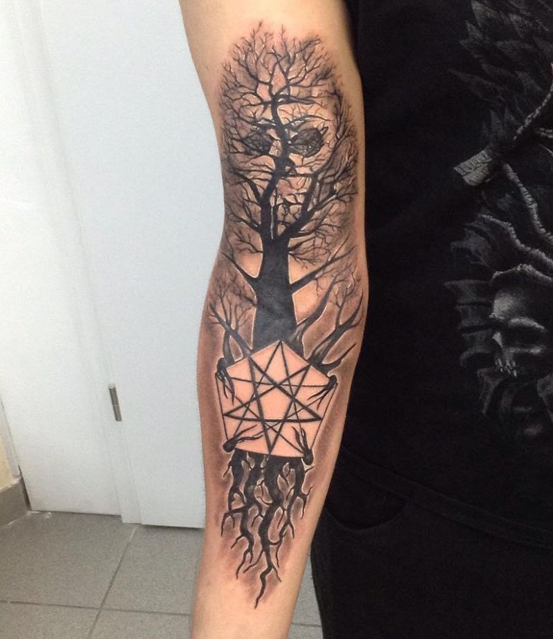 30 Dark Skull Tree Tattoos That Give You Different Feeling