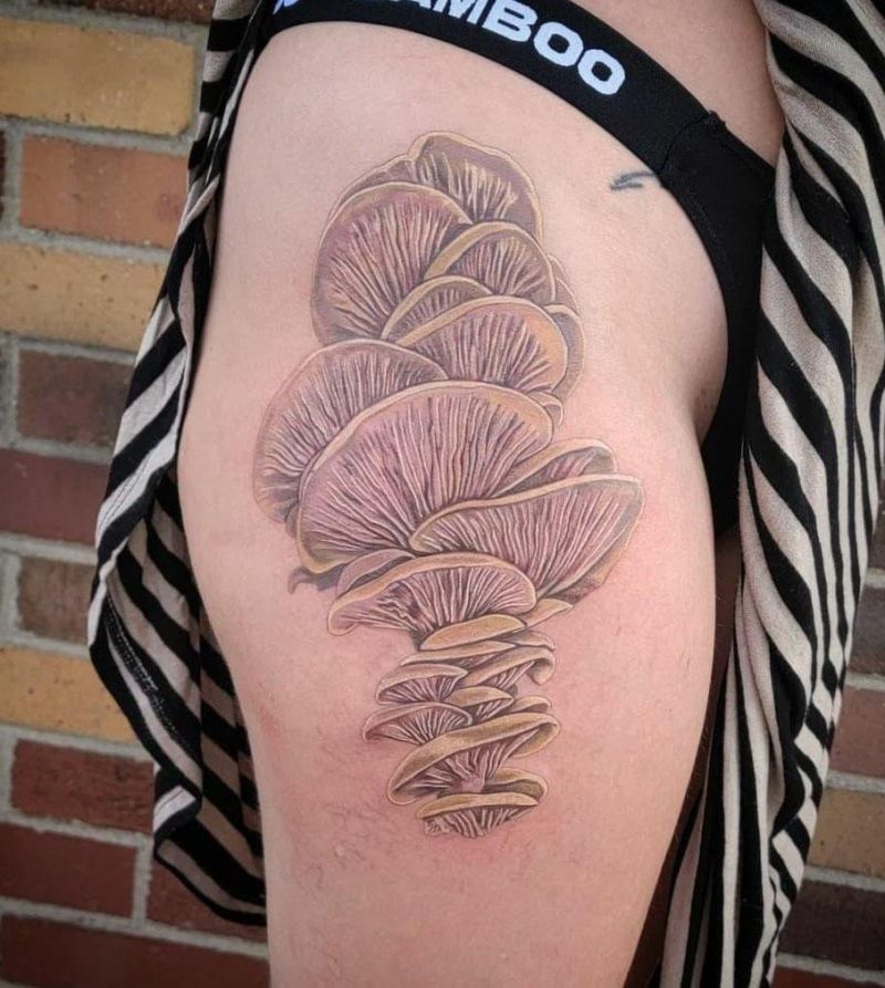 30 Elegant Oyster Mushroom Tattoos for Your Inspiration