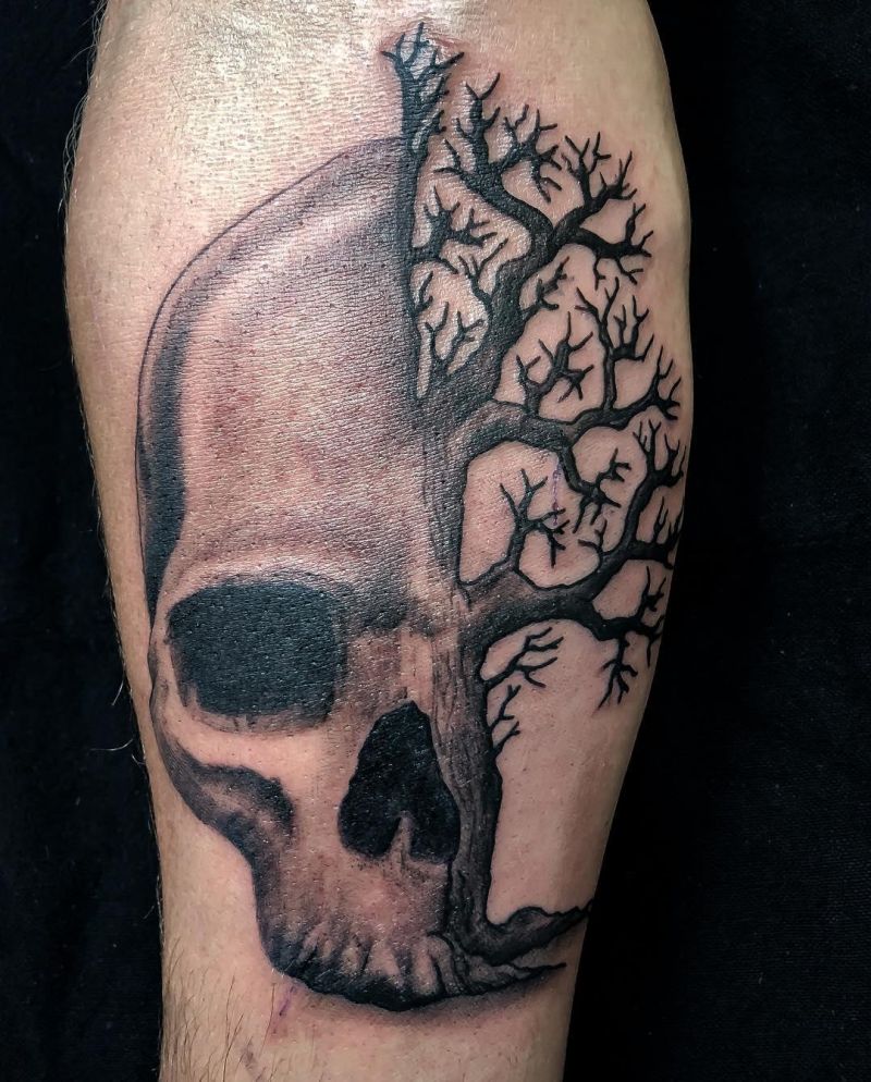 30 Dark Skull Tree Tattoos That Give You Different Feeling