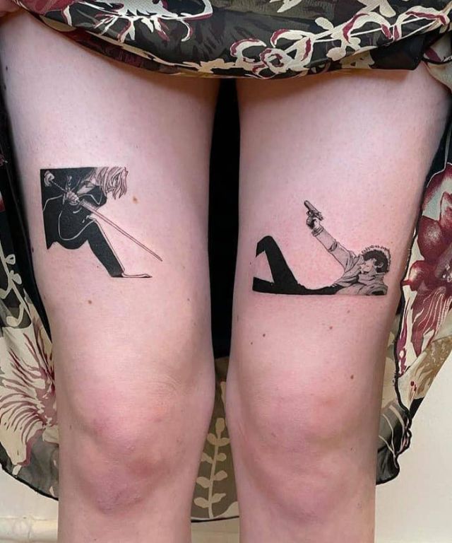 Spike Spiegel Tattoo on Leg