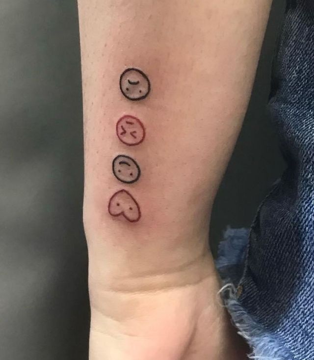 Mood Emoji Tattoo on Arm