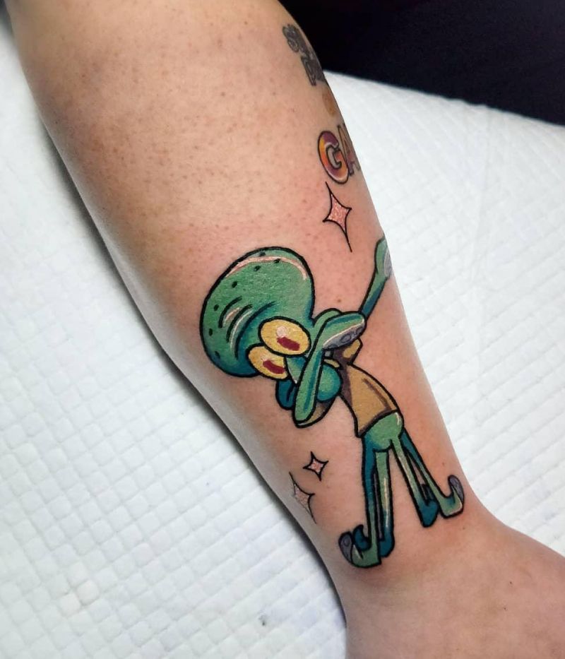 30 Cute Squidward Tattoos You Will Love