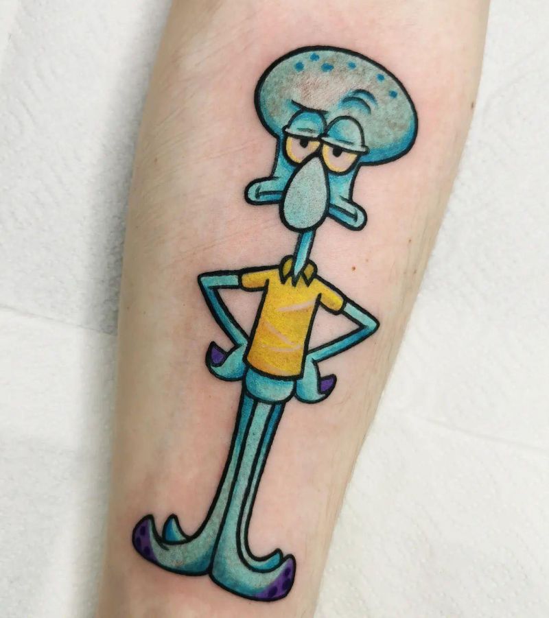 30 Cute Squidward Tattoos You Will Love