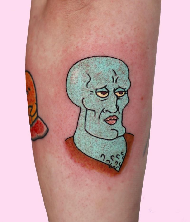 30 Cute Squidward Tattoos You Will Love