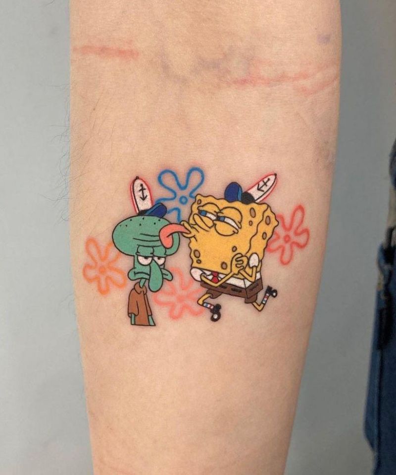 30 Cute Squidward Tattoos You Will Love