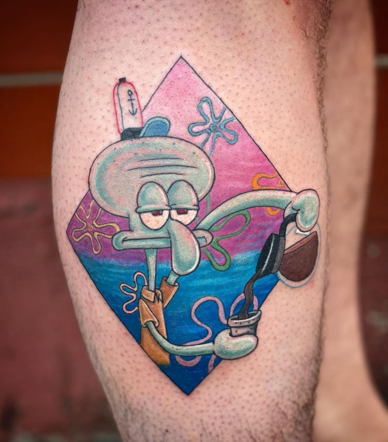 30 Cute Squidward Tattoos You Will Love