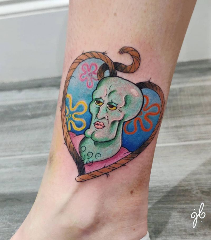 30 Cute Squidward Tattoos You Will Love
