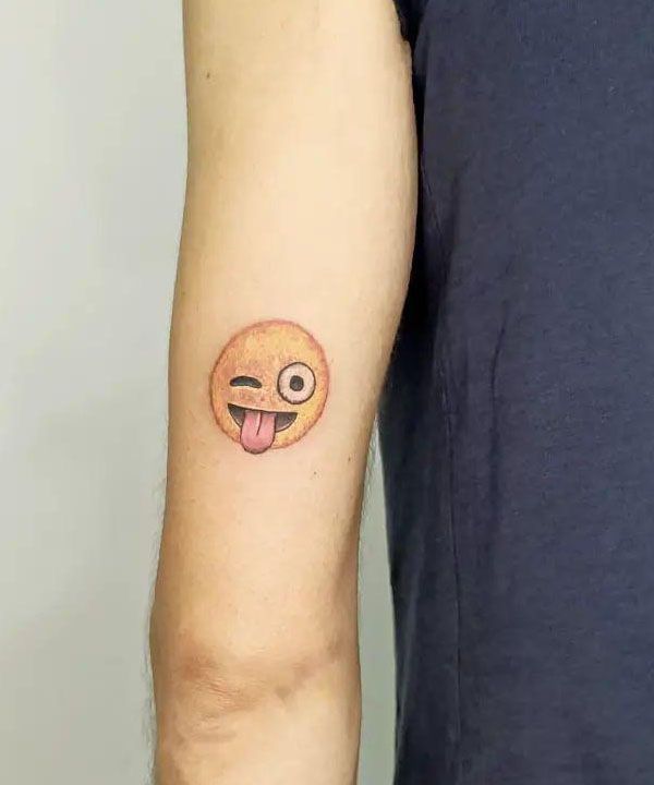 Cute Emoji Tattoo on Arm