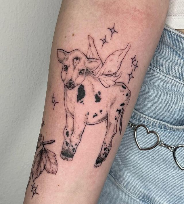 Fairy Cow Tattoo on Arm