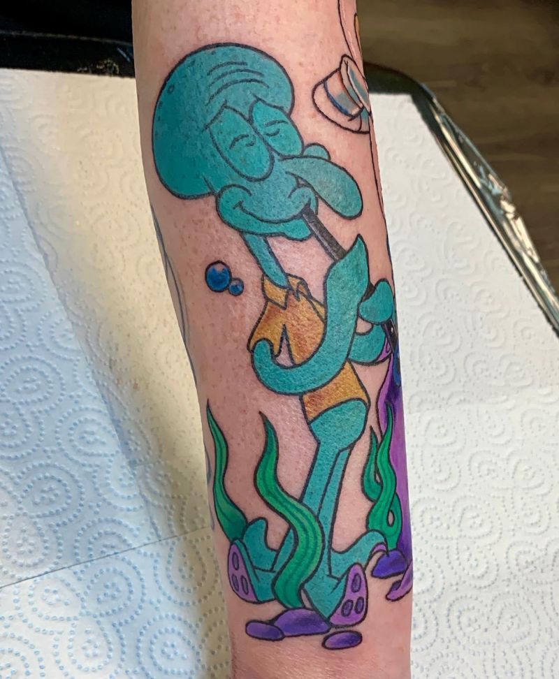30 Cute Squidward Tattoos You Will Love