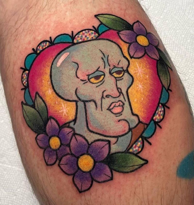 30 Cute Squidward Tattoos You Will Love