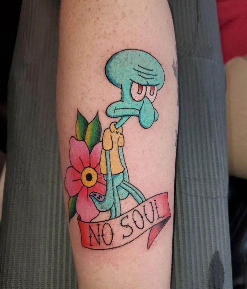 30 Cute Squidward Tattoos You Will Love