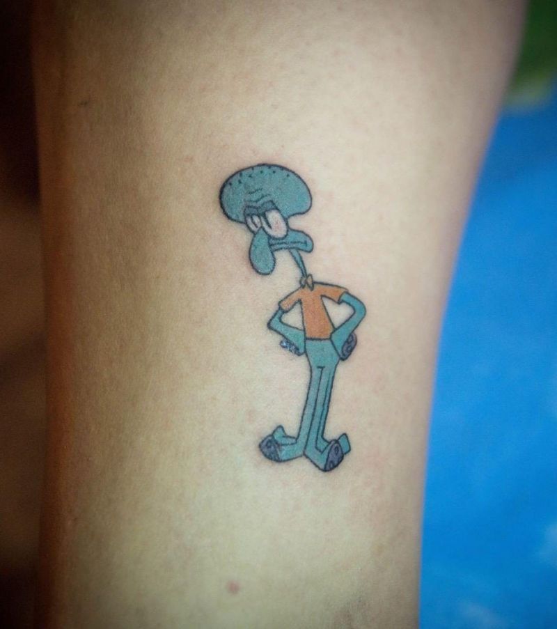 30 Cute Squidward Tattoos You Will Love