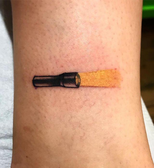 Flashlight Tattoo On Leg