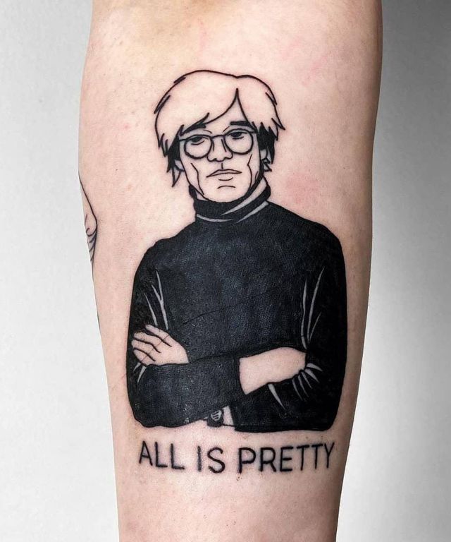 Black and White Andy Warhol Tattoo