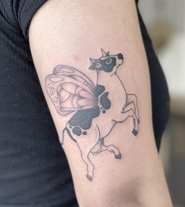 Fairy Cow Tattoo On Arm