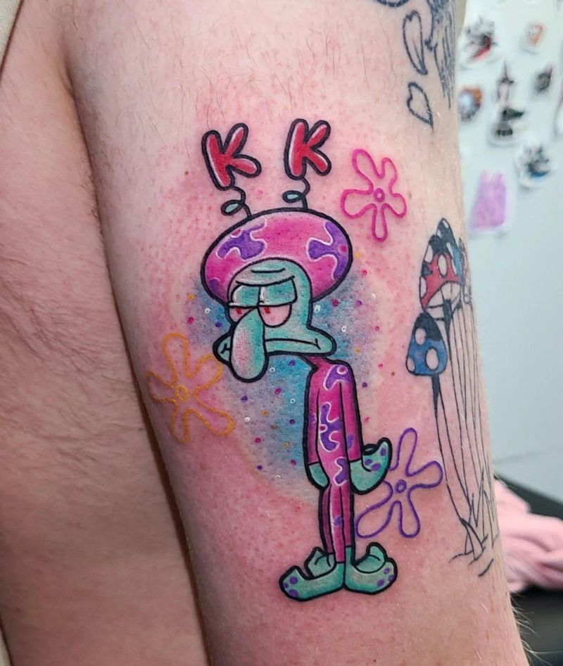 30 Cute Squidward Tattoos You Will Love