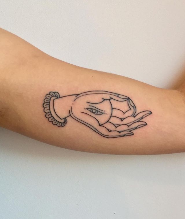 Easy Mudra Tattoo on Arm