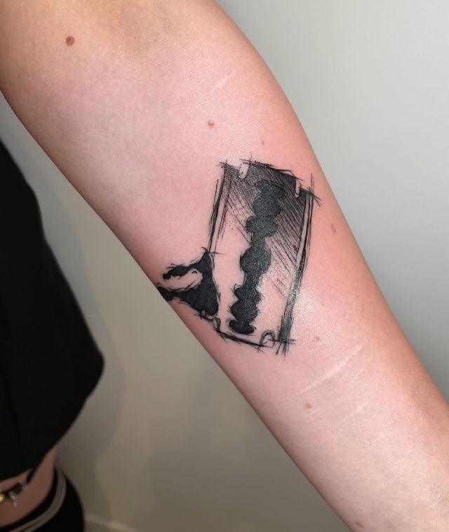 Sketch Razor Blade Tattoo on Arm