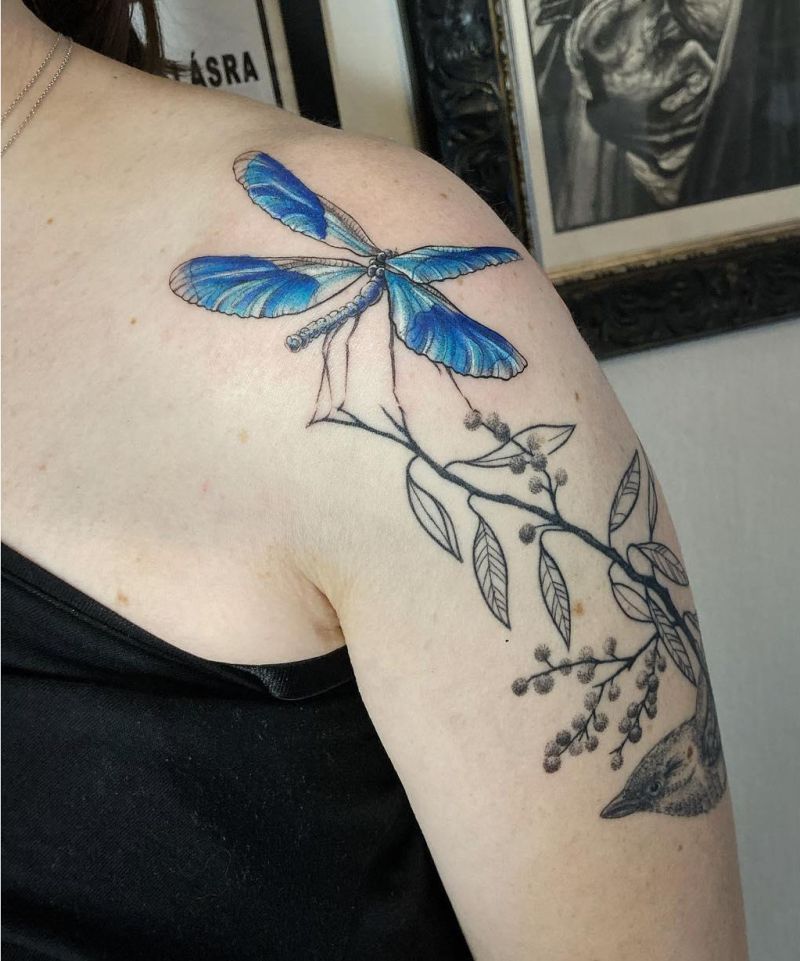 6 Elegant Blue Dragonfly Tattoos You Can Copy