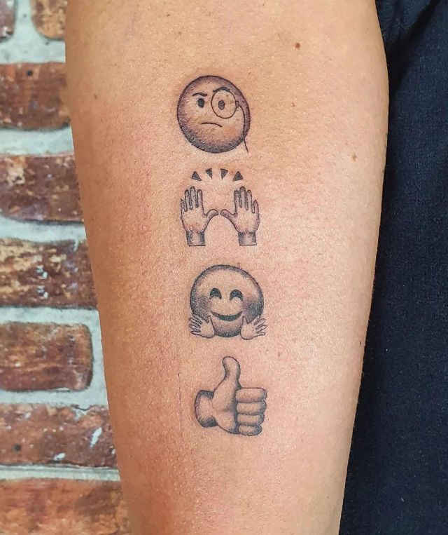 Small and Cute Emoji Tattoo on Arm