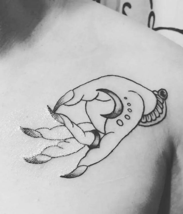 Simple Mudra Tattoo on Chest