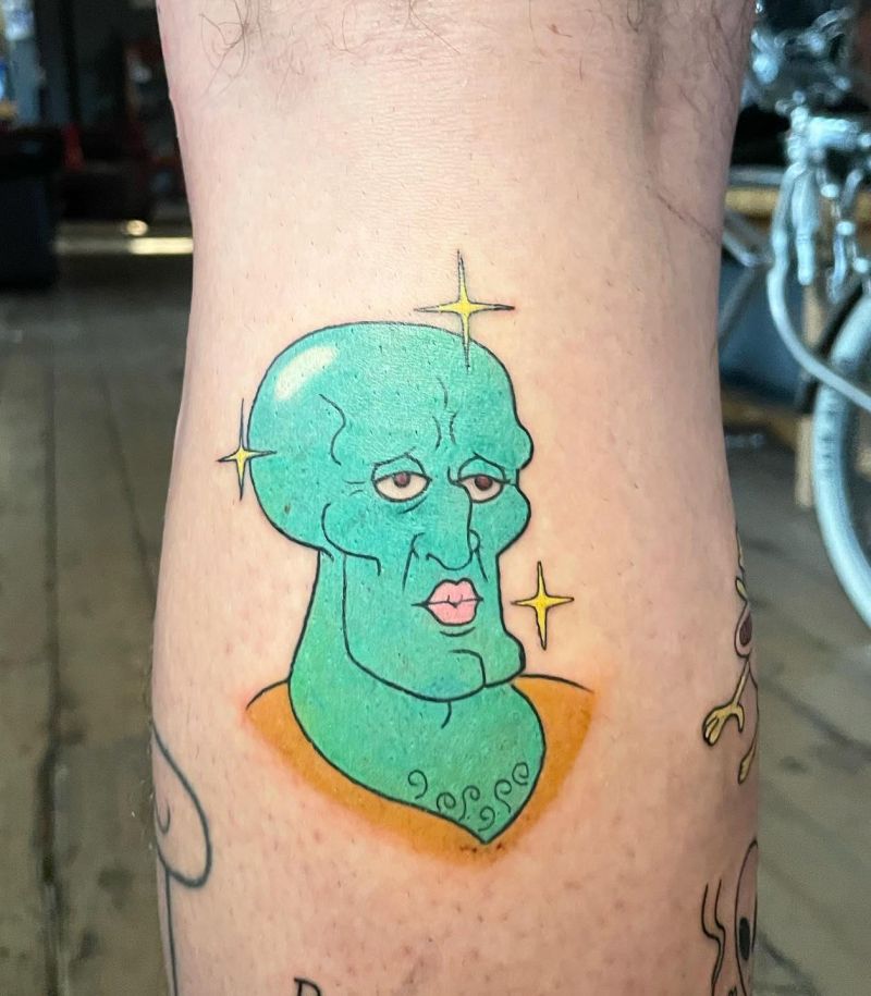 30 Cute Squidward Tattoos You Will Love