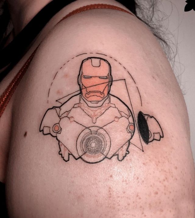 Unique Ironman Tattoo on Shoulder