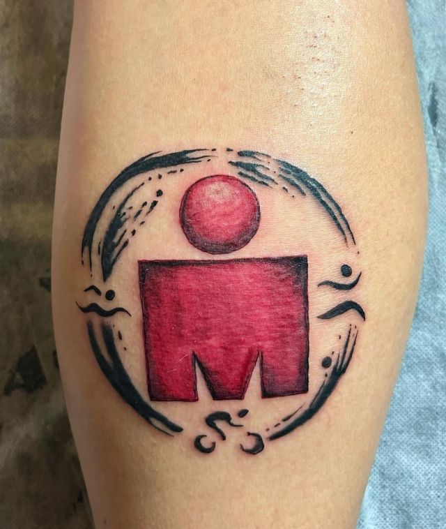 Circular Ironman Triathlon Tattoo on Arm