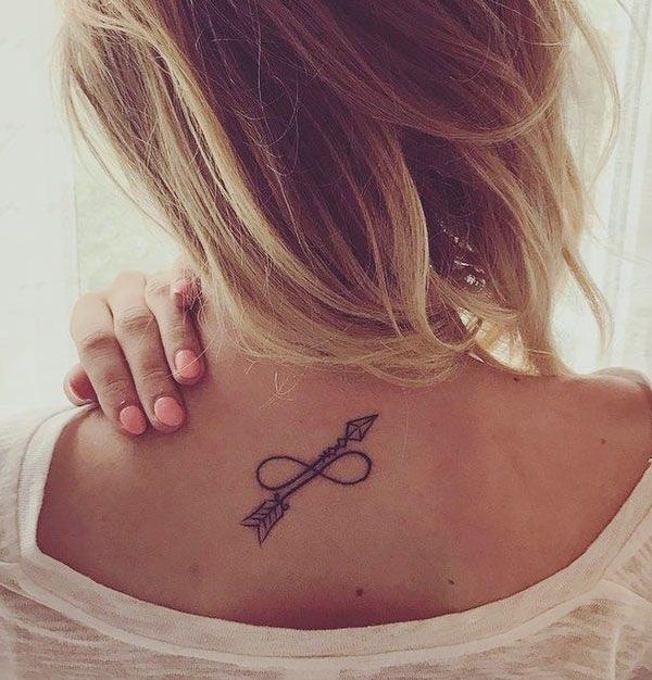 Elegant Malin Symbol Tattoo on Back