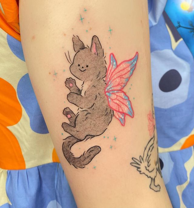 10 Cute Fairy Cat Tattoos You Must Love
