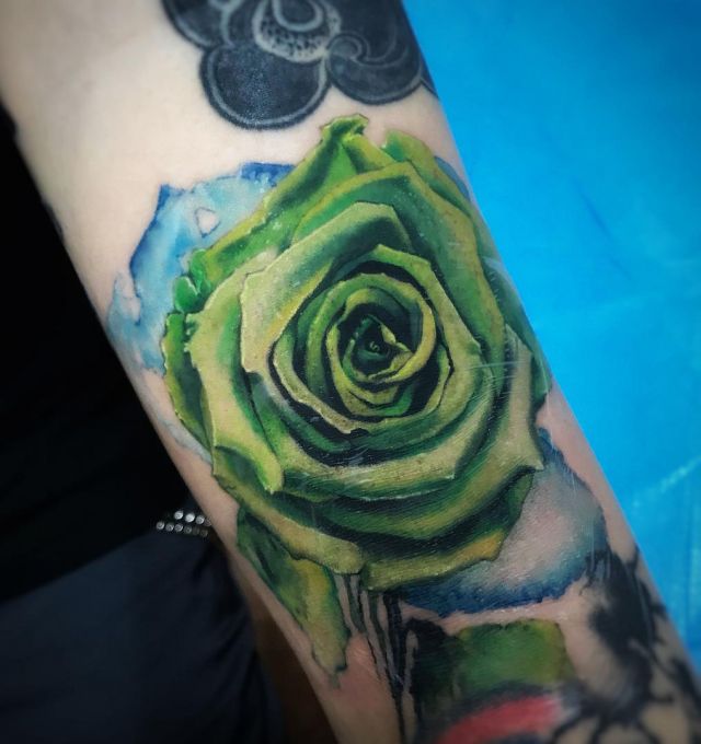 10 Amazing Green Rose Tattoos You Can Copy