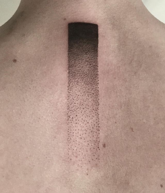 Rectangle Gradient Tattoo on Back