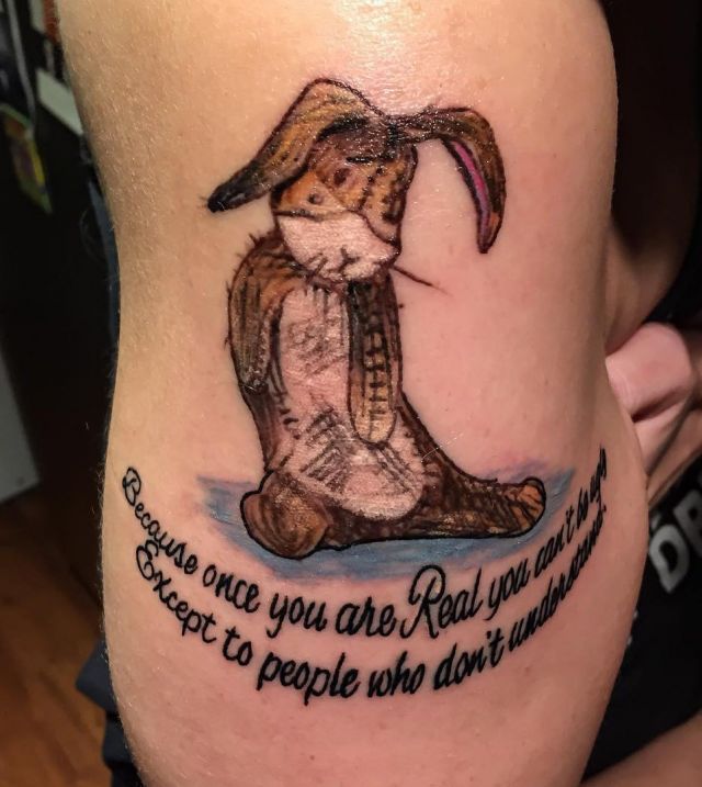 Velveteen Rabbit Tattoo on Upper Arm