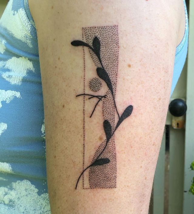 Rectangle Abstract Tattoo on Ahoulder