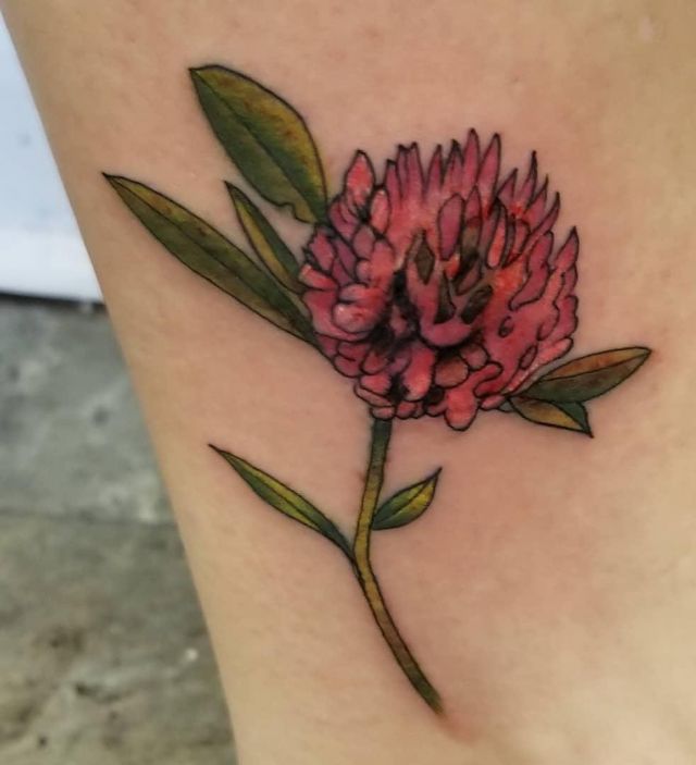 Pretty Red Clover Tattoo