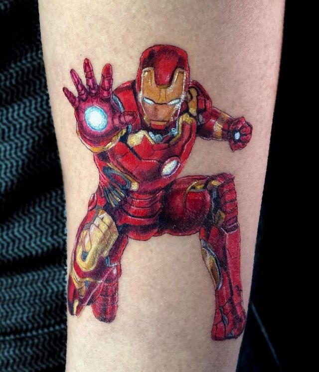 Realistic Ironman Tattoo on Arm