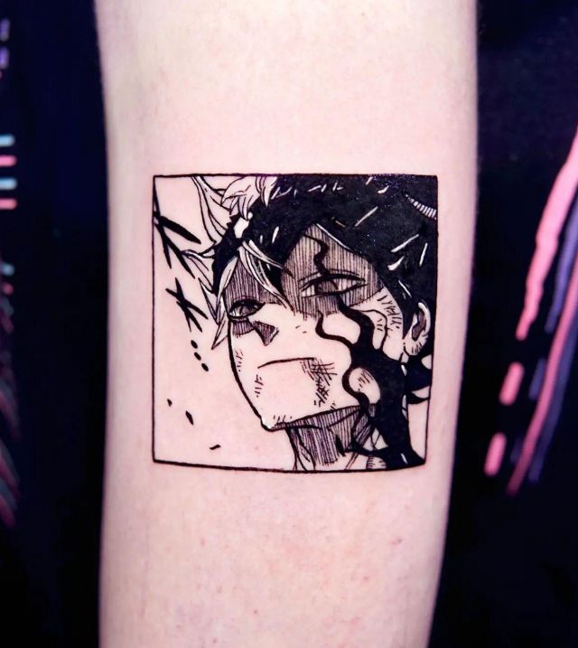 Square Black Clover Tattoo on Arm