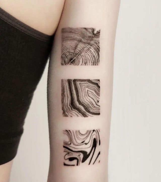 Square Agate Tattoo on Upper Arm
